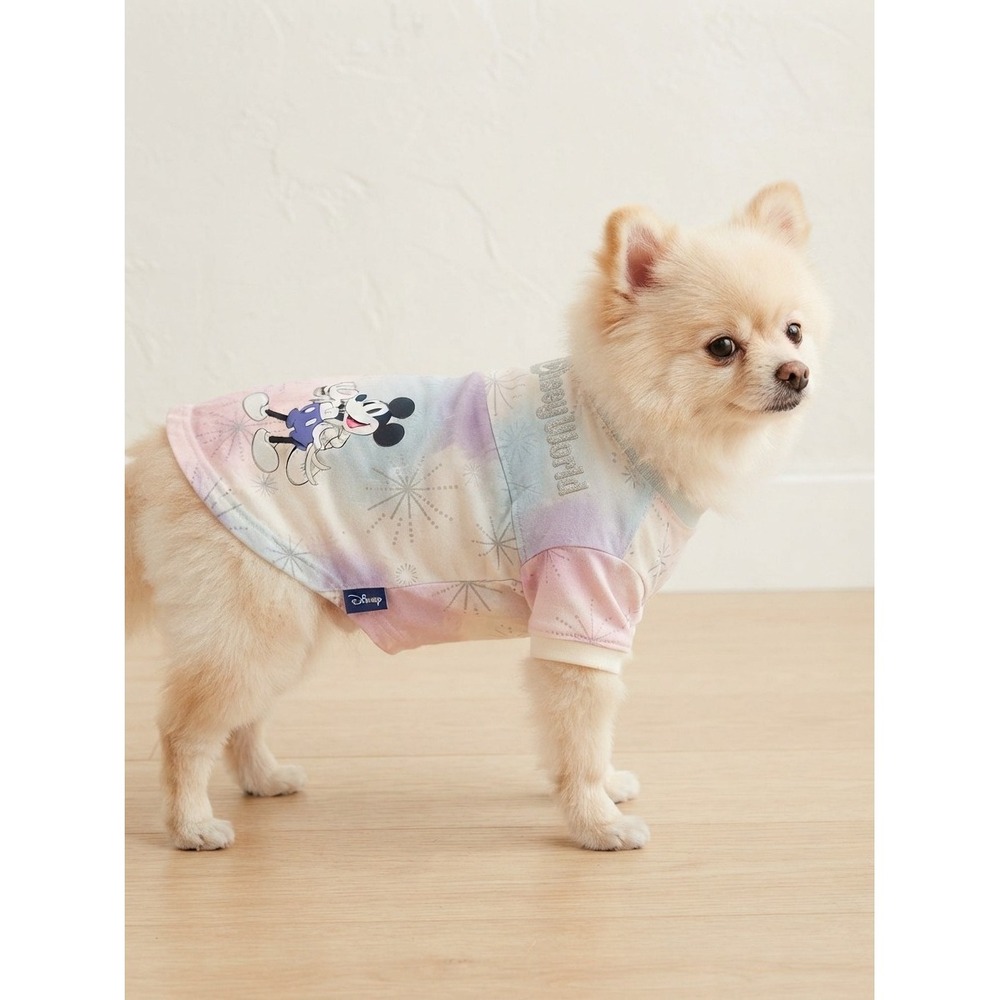 Disney 100 Mickey Mouse Pet Spirit Jersey Dog Shirt Pastel Tie-Dye Fireworks XL